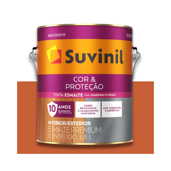 SUVINIL ESMALTE COR E PROTEÇÃO BRILHANTE LARANJA 3,6L