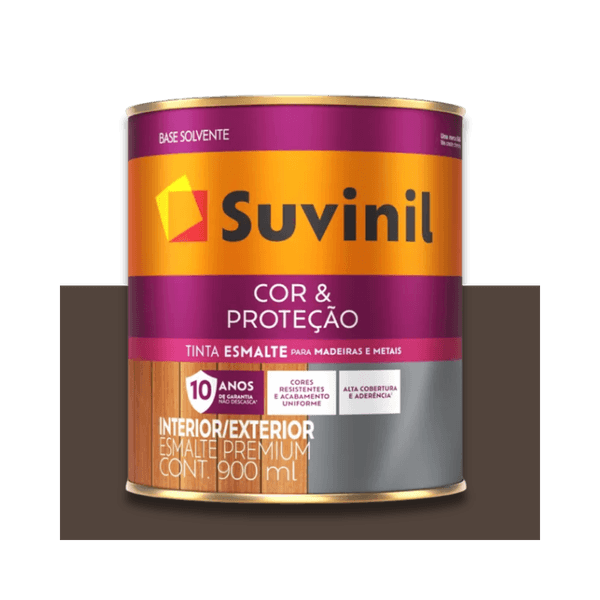 SUVINIL ESMALTE COR E PROTEÇÃO BRILHANTE MARROM 900ML
