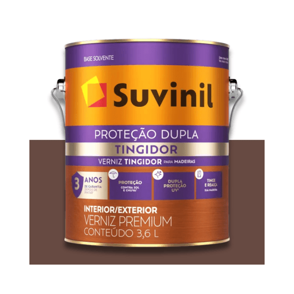 SUVINIL VERNIZ PROTEÇÃO DUPLA TINGIDOR MOGNO 3.6L