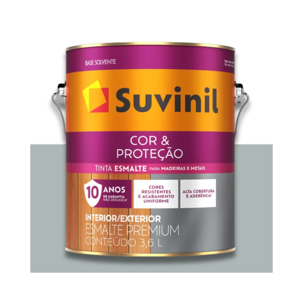 SUVINIL ESMALTE COR E PROTEÇÃO ACETINADO PLATINA 3,6L