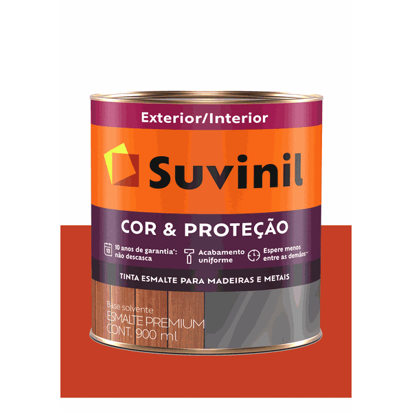 SUVINIL ESMALTE COR E PROTEÇÃO BRILHANTE LARANJA 900ML