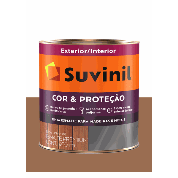 SUVINIL ESMALTE COR E PROTEÇÃO BRILHANTE MARROM CONHAQUE 900ML