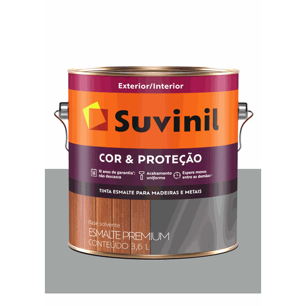 SUVINIL ESMALTE COR E PROTEÇÃO ACETINADO PLATINA 3,6L