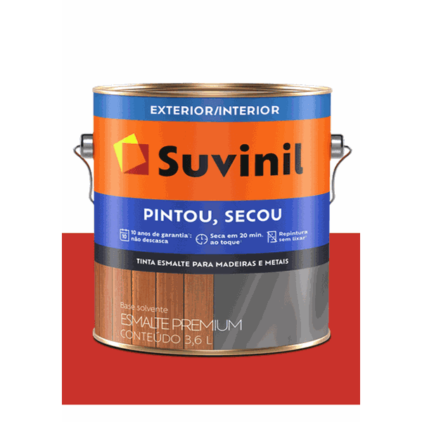 SUVINIL ESMALTE PINTOU SECOU VERMELHO 3,6L