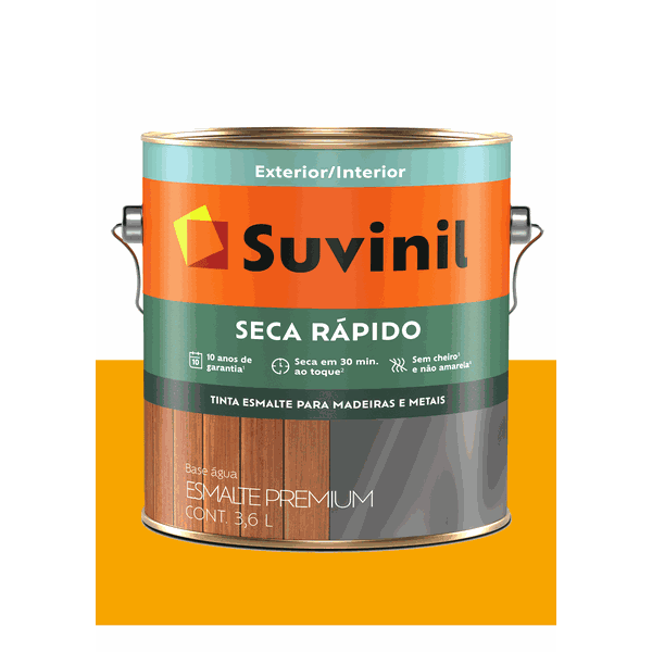 SUVINIL ESMALTE SECA RÁPIDO BRILHANTE AMARELO 3,6L