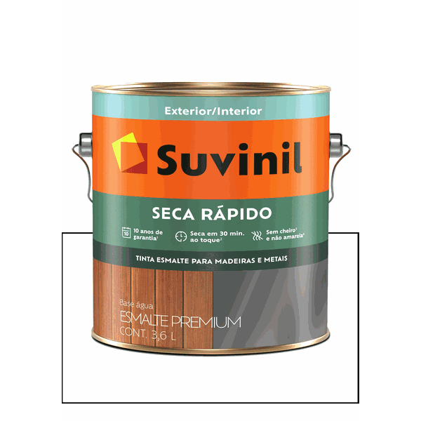 SUVINIL ESMALTE SECA RÁPIDO ACETINADO BRANCO 3,6L