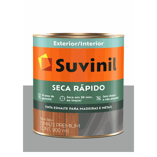 SUVINIL ESMALTE SECA RÁPIDO BRILHANTE PLATINA 900ML