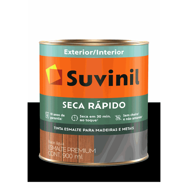 SUVINIL ESMALTE SECA RÁPIDO BRILHANTE PRETO 900ML