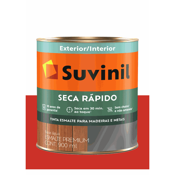 SUVINIL ESMALTE SECA RÁPIDO BRILHANTE VERMELHO 900ML