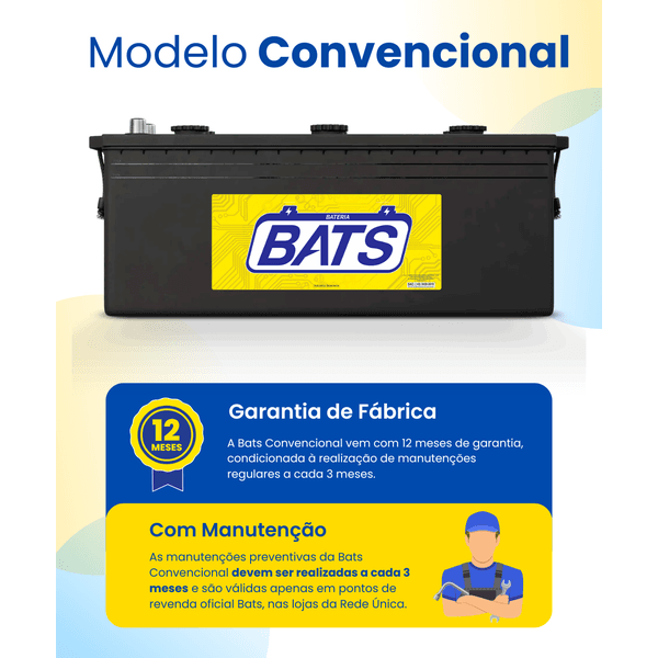 Bateria Bats 190AH | 12 Meses de Garantia | São Paulo