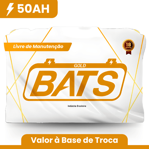 Bateria Bats Gold 50AH | 18 Meses de Garantia | Paraná