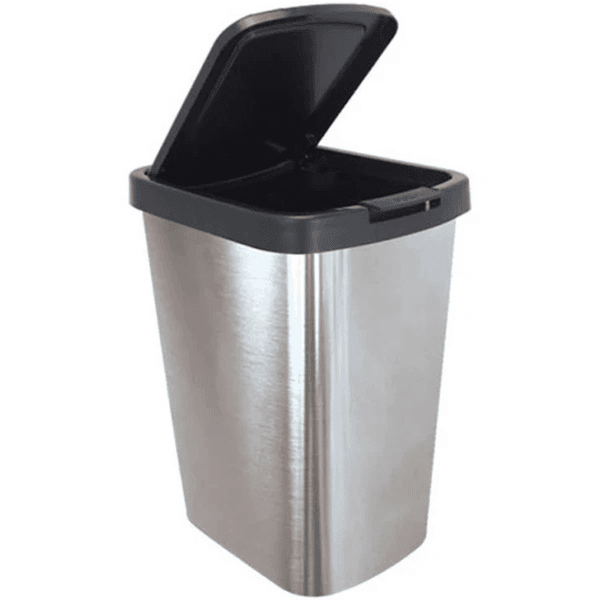 Lixeira 9l c/ click metalizada