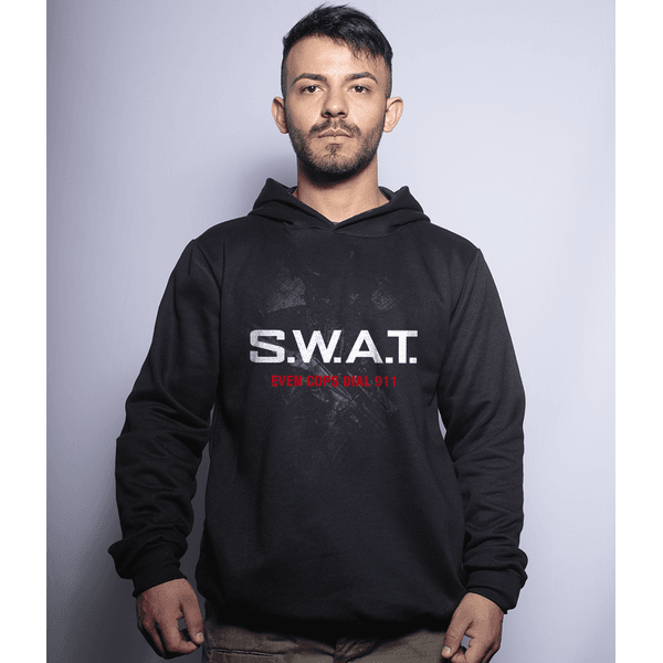Casaco de Moletom Masculino Militar Com Capuz SWAT Team Six
