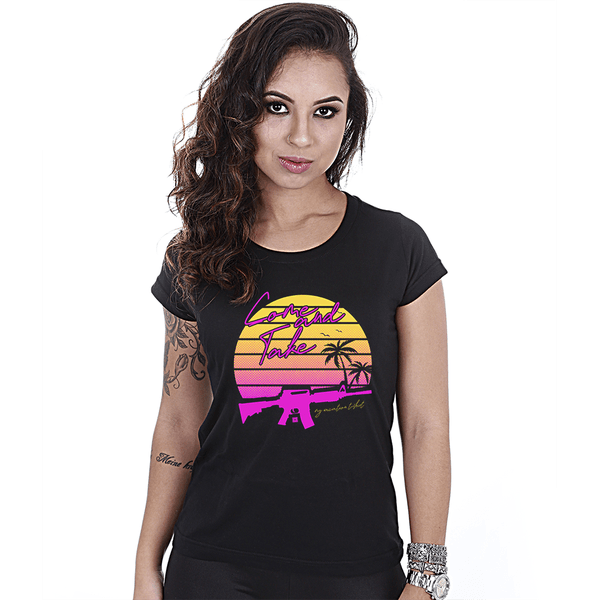 Baby Look Militar Concept Line Come And Take AR15 Vacation T-shirt Team six