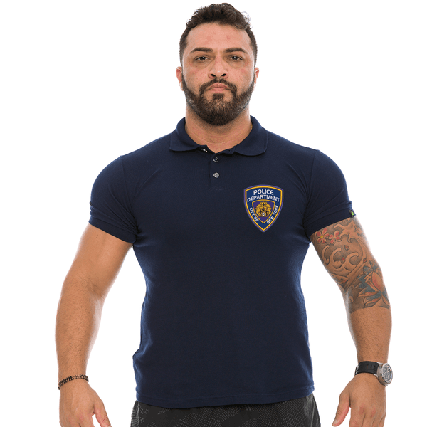 Camiseta Gola Polo Azul Police Team Six