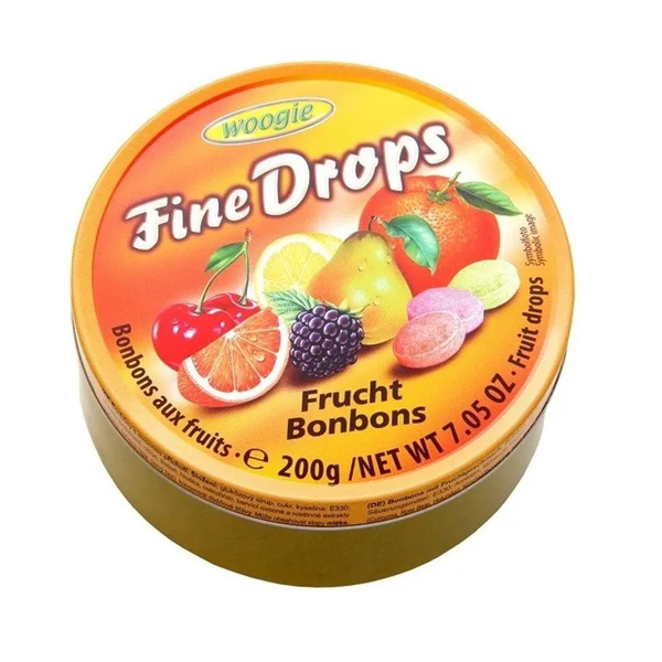 Bala Lata Fine Drops Mix De Frutas 200g