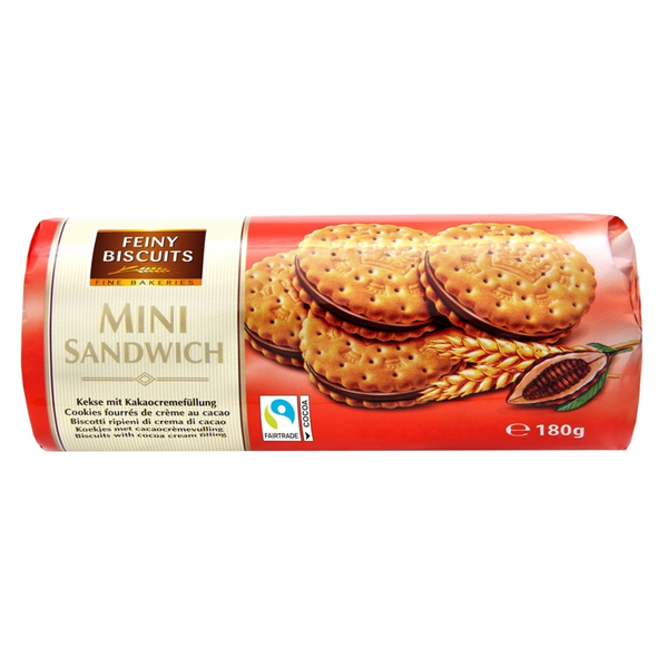 Biscoito Feiny Biscuit Rechedo Creme De Cacau 180g