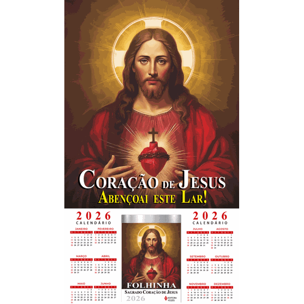  Folhinha Sagrado Coração de Jesus 2026
