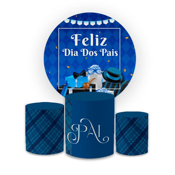 Kit Capa Painel Redondo + Trio Tema Cilindros Dia Dos Pais 