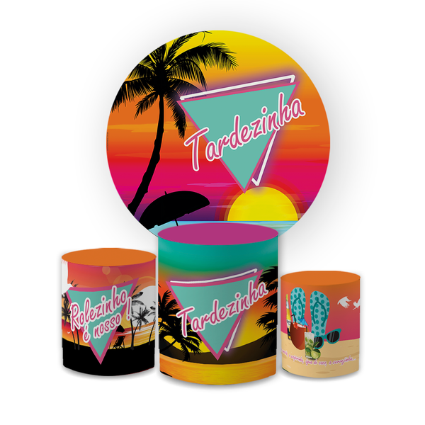 Kit Capas Painel + Trio Cilindros Tema Tardezinha 