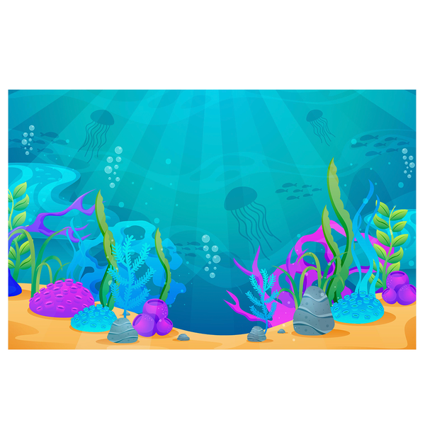 Tapete Decorativo Sublimado Fundo Do Mar