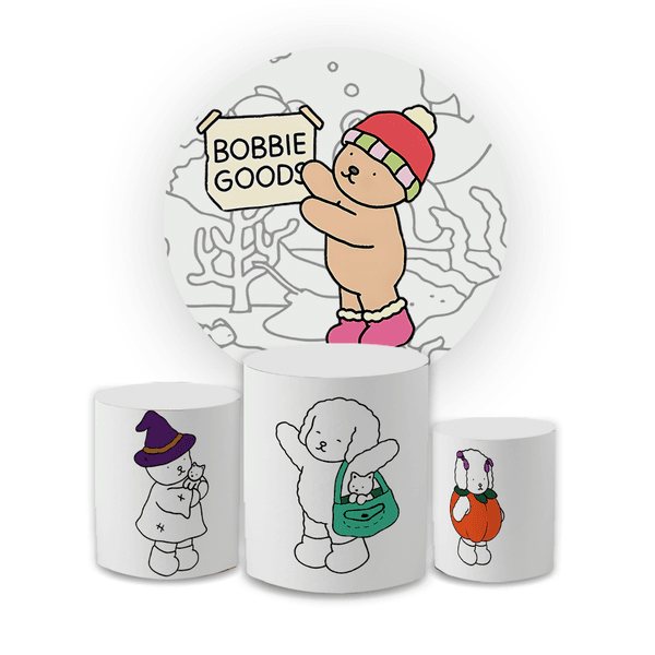 Kit Capa Painel Redondo + Trio Cilindros Tema Bobbie Goods