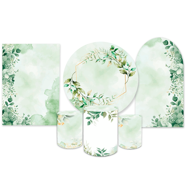 Kit Casadinho + Painel Romano Tema Floral Verde