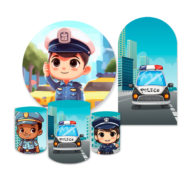 Kit Casadinho Capa Painel + Trio Capa Cilindros Polícia Desenho