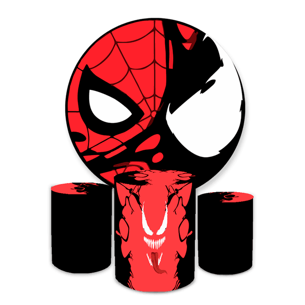 Kit Capa Painel + Trio Cilindro Venom Vermelho e Preto