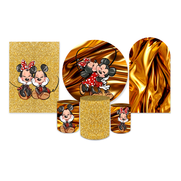 Kit Completo Minnie e Mickey Dourado