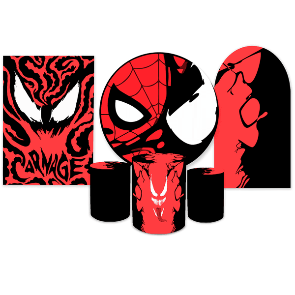 Kit Completo Venom Vermelho e Preto
