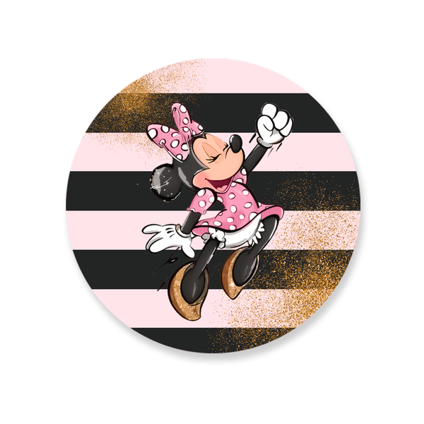 Capa Painel Redondo Minnie Laço Rosa