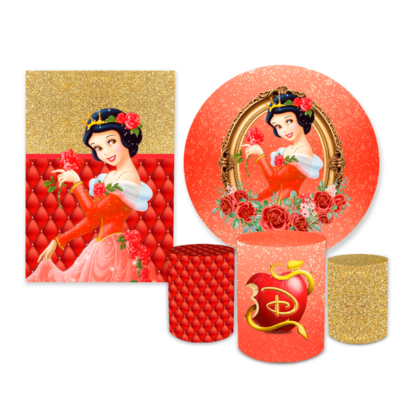 Kit Casadinho Tema Branca De Neve Vermelho e Dourado
