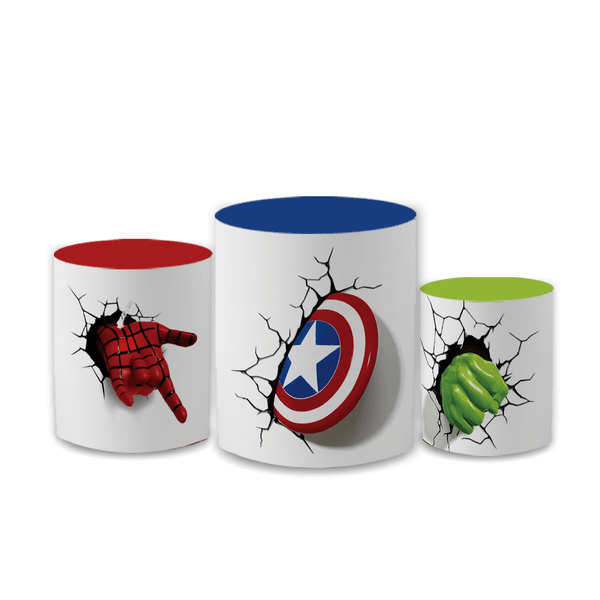 Capas Trio Cilindro Decorativo Vingadores