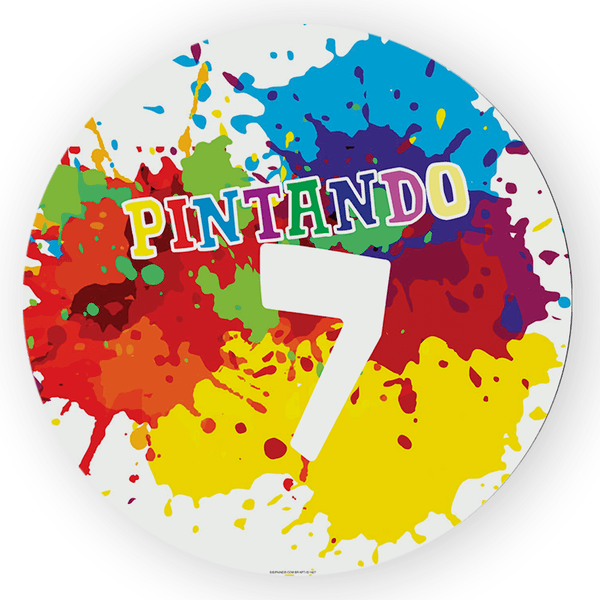 Painel Redondo Decorativo Pintando o 7