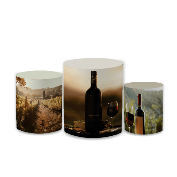 Capas Trio Cilindro Decorativo Vinho