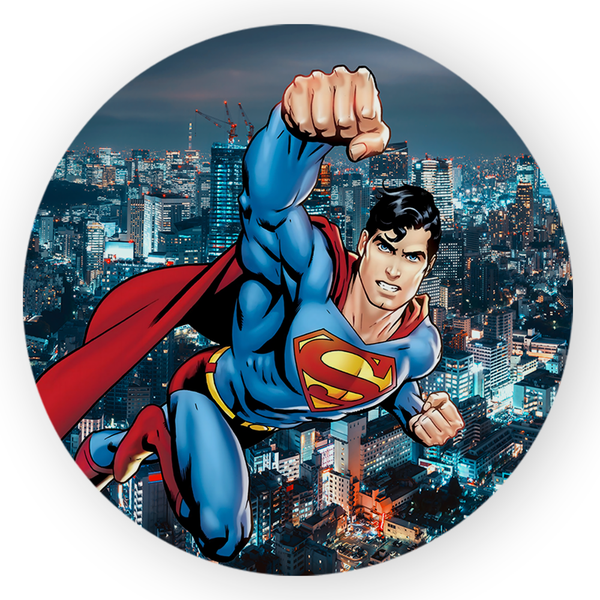 Capa Painel Redondo Decorativo Super Man