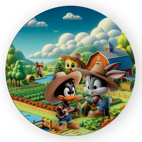 Painel Redondo Decorativo Looney Tunes