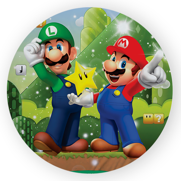 Capa Painel Redondo Decorativo Super Mario