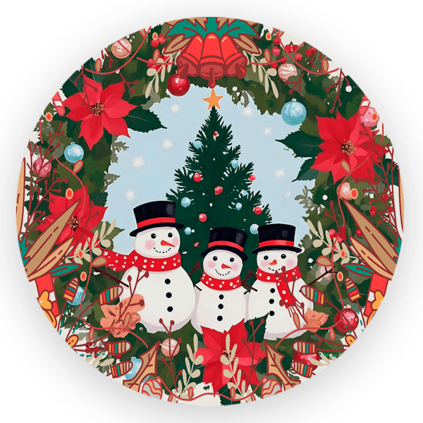 Capa Painel Redondo 1,5x1,5 de Festa Veste Fácil Sublimados Malha New Tema Natal Papai Noel Decoração Natalina