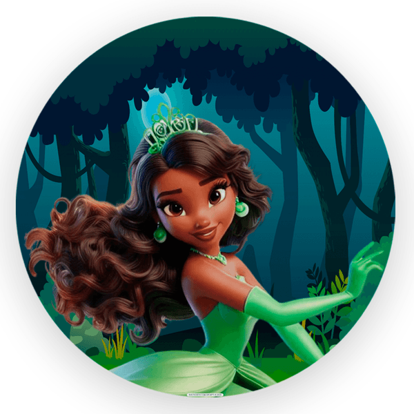 Painel Redondo Decorativo Princesa Tiana