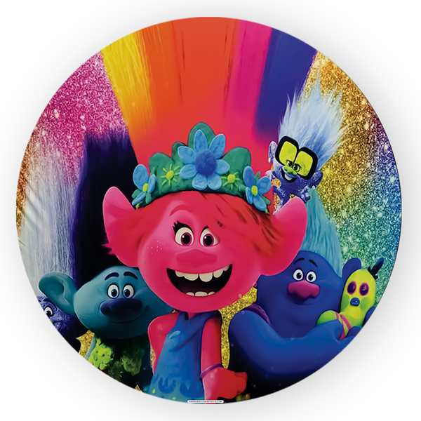 Capa Painel Redondo Decorativo Trolls