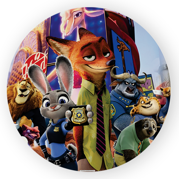 Painel Redondo Decorativo Zootopia