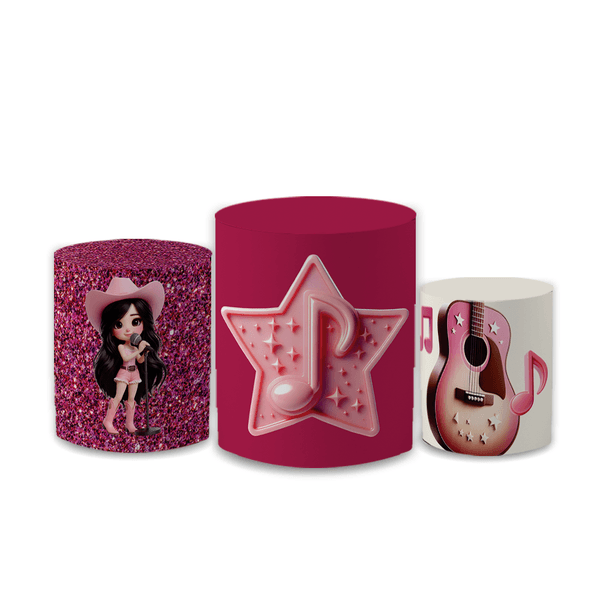 Trio Capas Para Cilindro Decoração de Aniversário Tema Ana Castela Boiadeira 