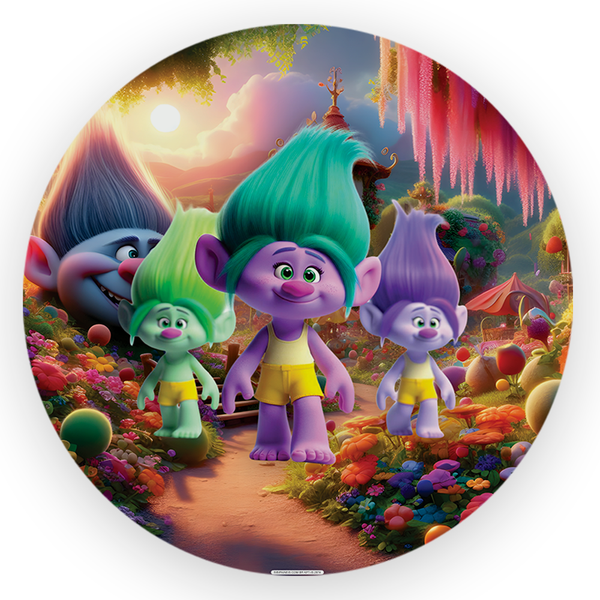 Capa Painel Redondo Decorativo Trolls