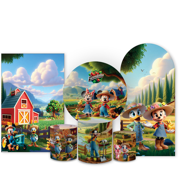 Kit Capa Painel Completo Decoração Festa Tema Mickey Mouse Safari