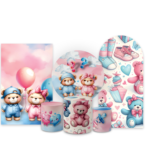 Kit Capa Painel Completo Decoração Festa Chá Revelação