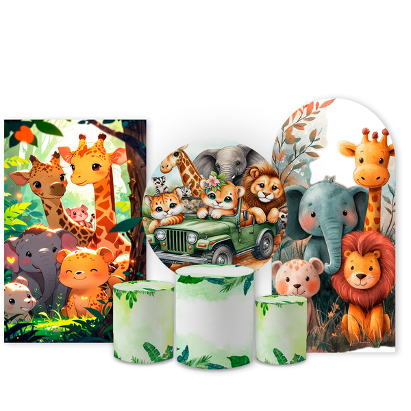Kit Capa Painel Completo Decoração Festa Tem Safari