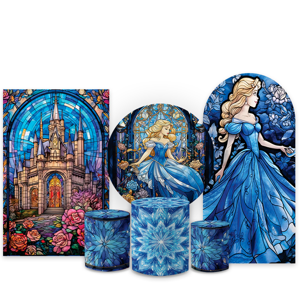 Kit Capa Painel Completo Decoração Festa Princesa Cinderela