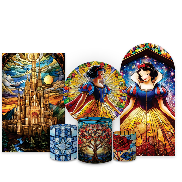 Kit Capa Painel Completo Decoração Festa Branca De Neve